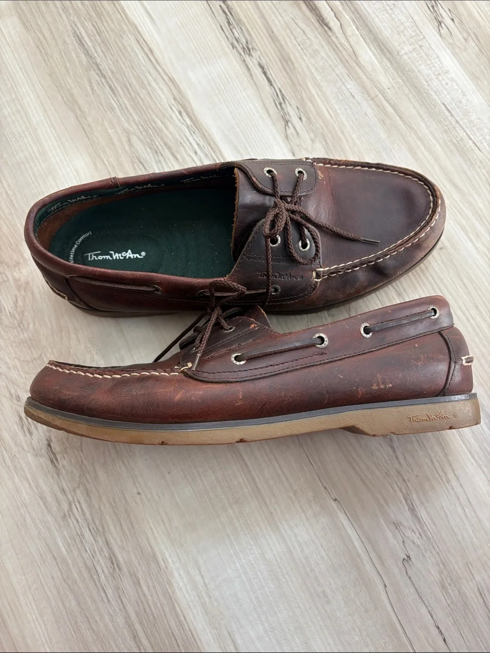Thom McAn Men's Chocolate Brown Leather Boat shoes